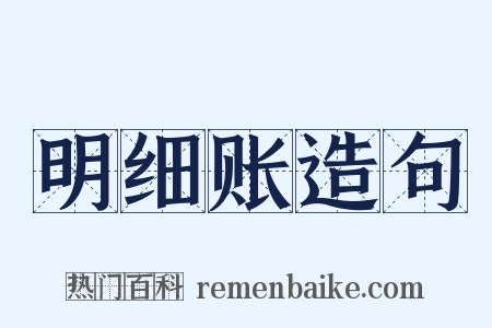 明细账造句是什么意思的图片